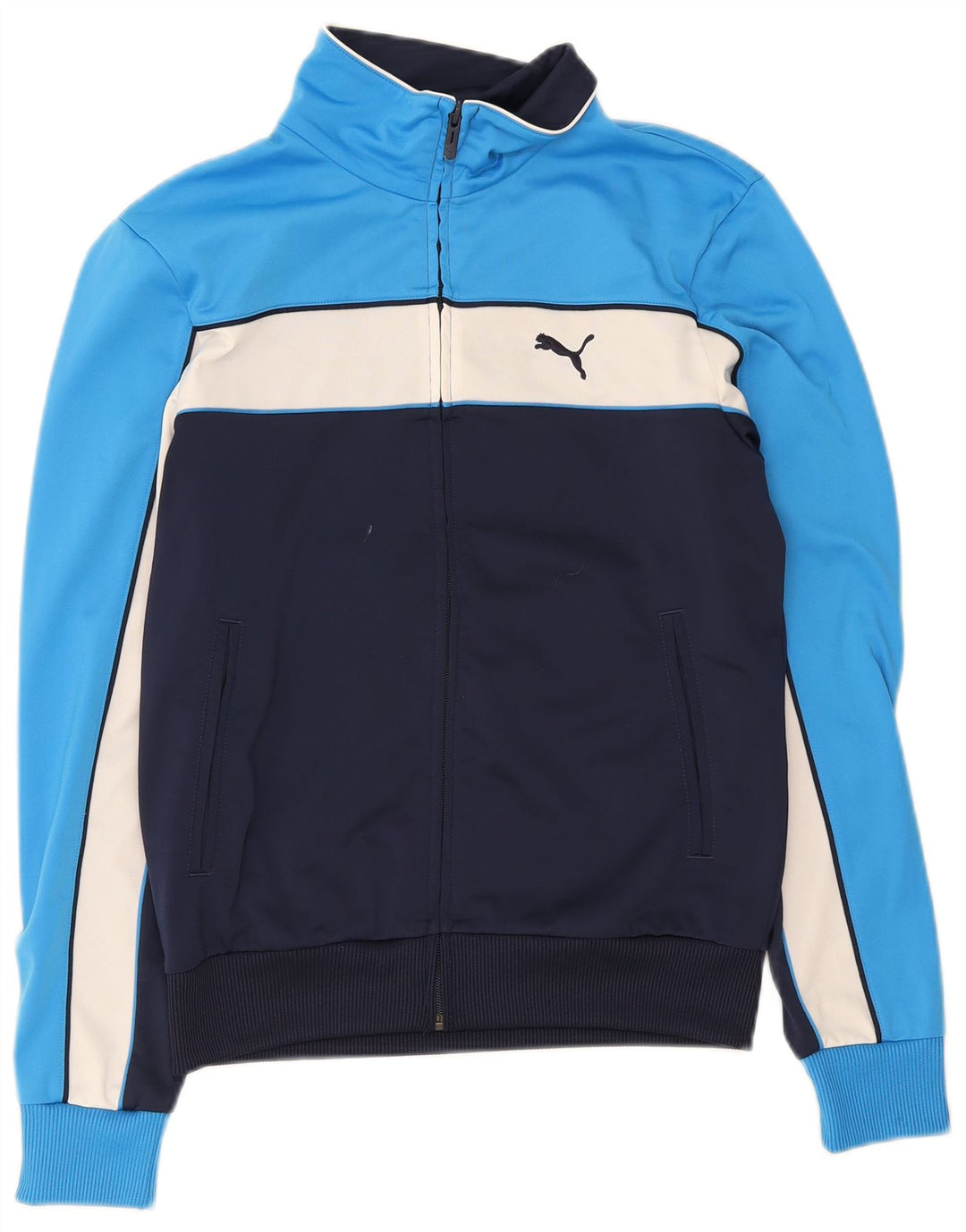 Puma Mens Treino Top Jaqueta Pequena Azul Marinho Colourblock Poliéster