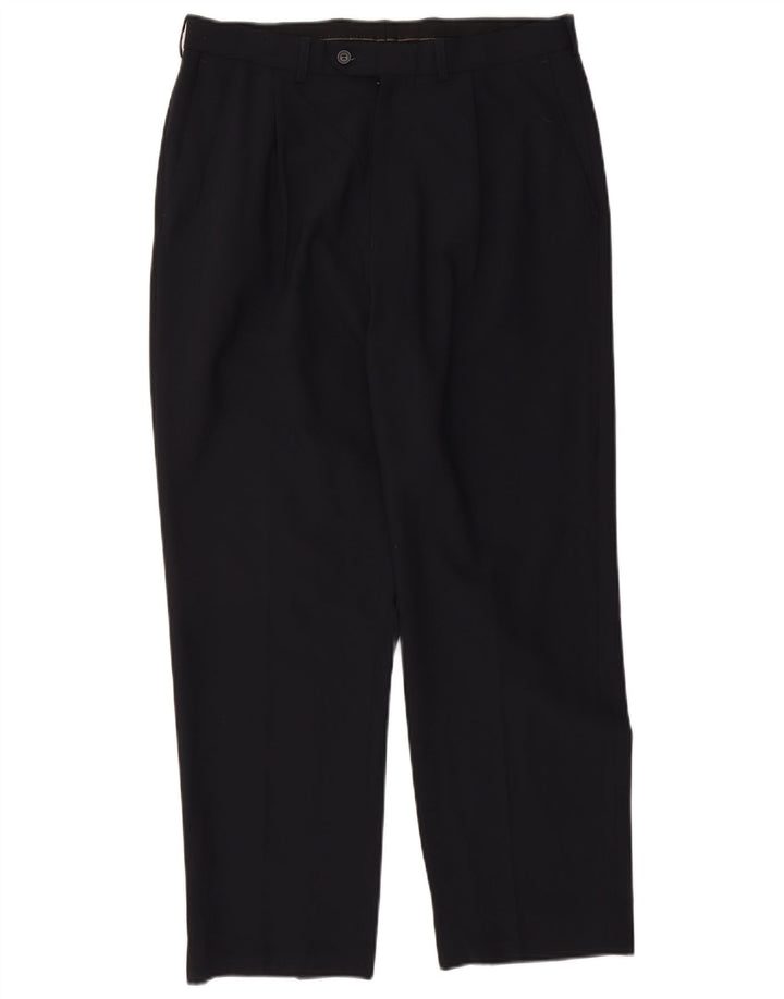 Calça masculina Marks & Spencer Pegged Suit W34 L29 Poliéster azul marinho
