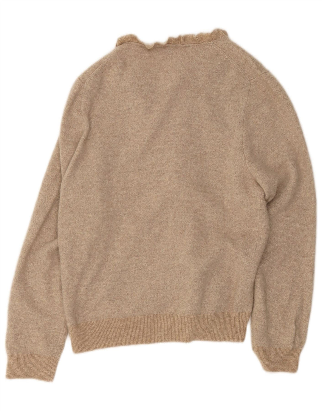 Suéter cardigã feminino J. Crew UK 18 XL lã bege