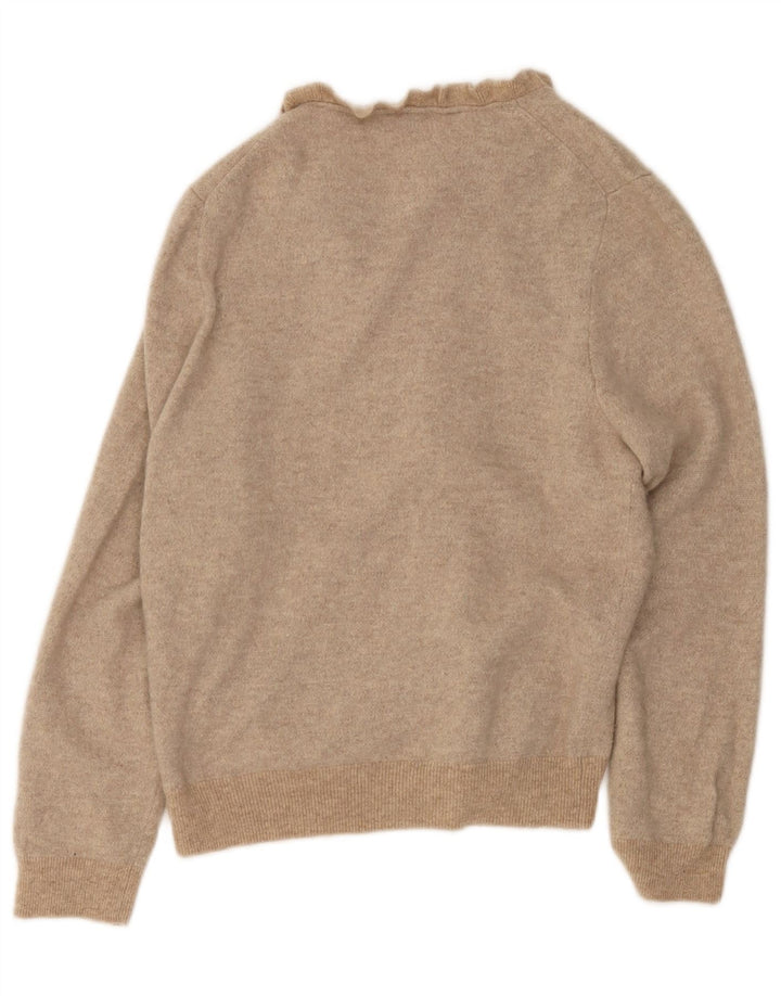 Suéter cardigã feminino J. Crew UK 18 XL lã bege