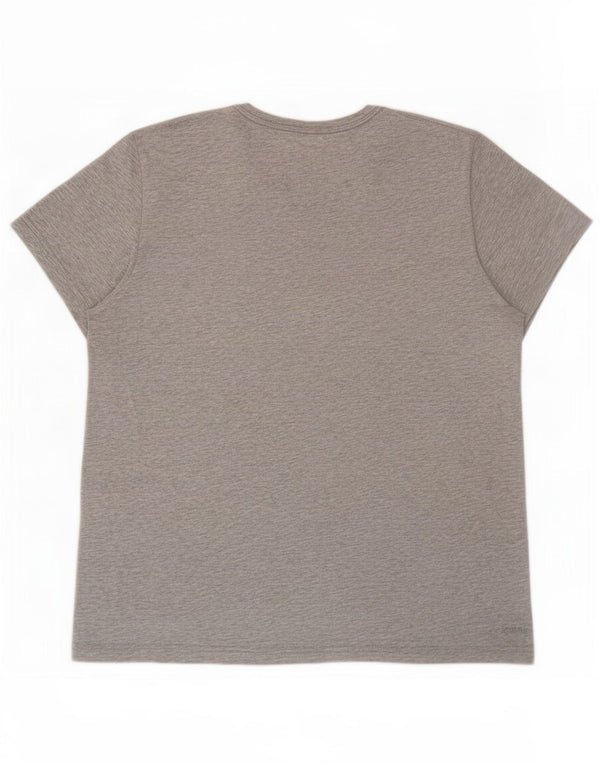 Camiseta masculina Adidas Climalite Graphic Top grande algodão manchado cinza