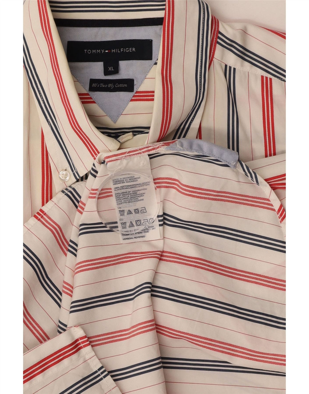 Camisa masculina TOMMY HILFIGER XL listrada branca