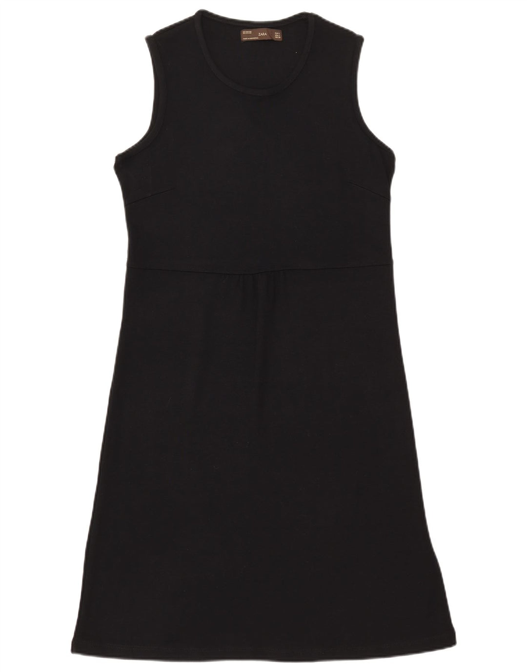 Vestido básico feminino sem mangas Zara Reino Unido 14 grande rayon preto