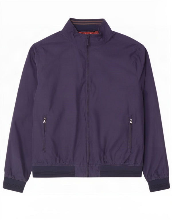 Jaqueta bomber masculina Marks & Spencer Reino Unido 46 3XL poliéster azul marinho