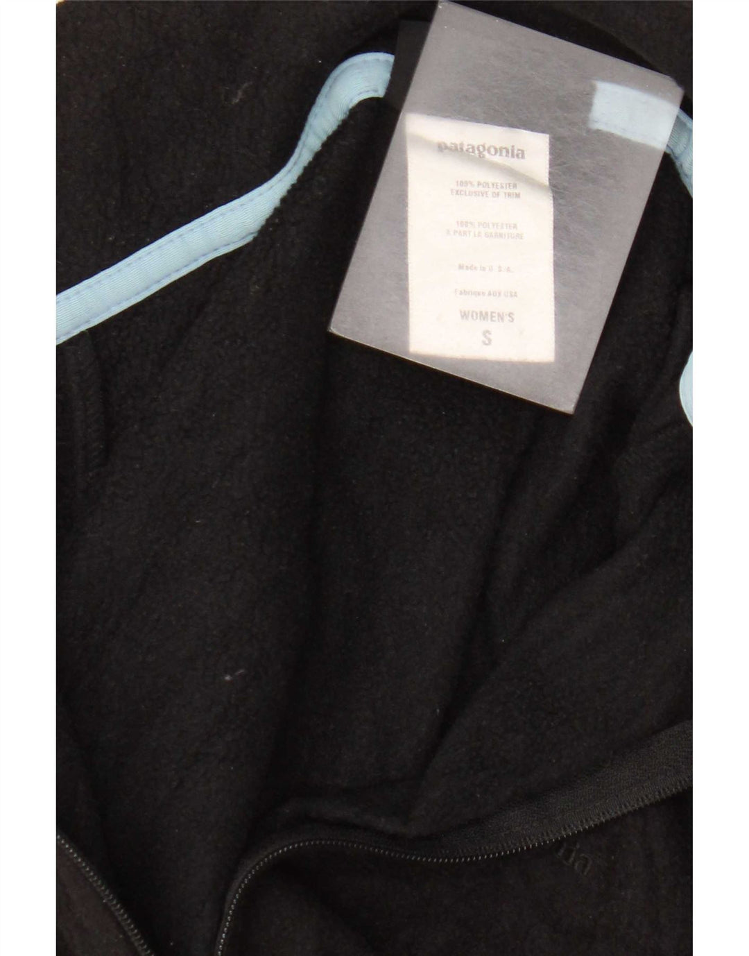 Jaqueta de lã feminina Patagonia UK 10 poliéster preto pequeno