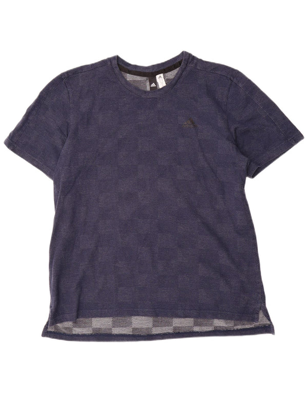 Camiseta masculina Adidas Top XL azul marinho algodão geométrico