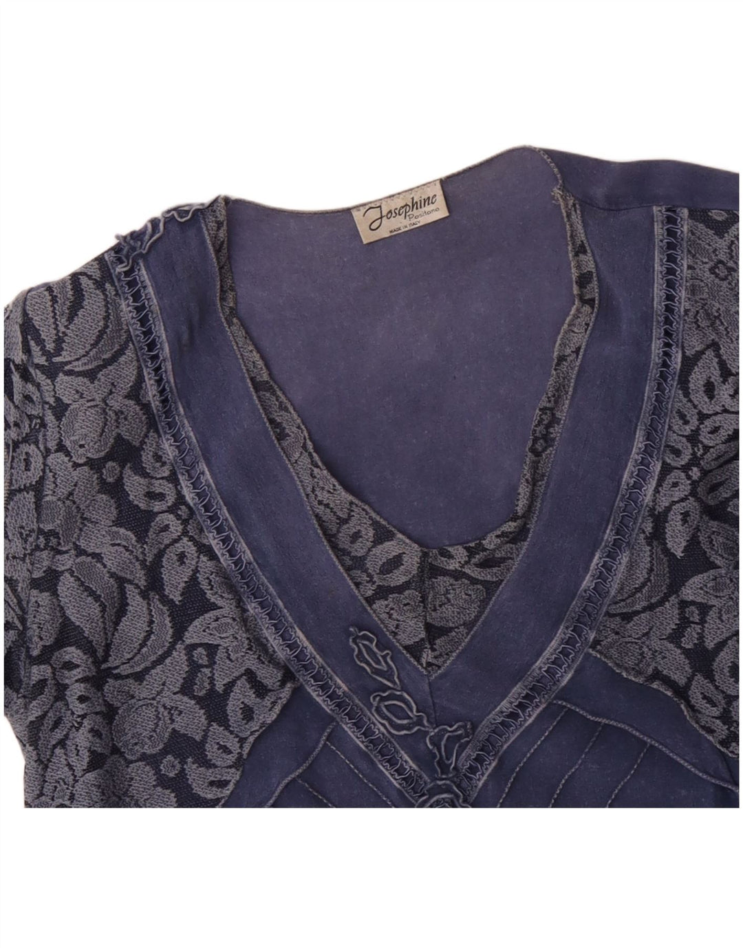 Blusa feminina JOSEPHINE UK 16 grande azul floral