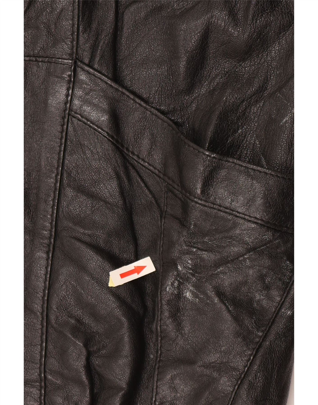 Jaqueta de couro oversized feminina vintage EU 50 XL preta