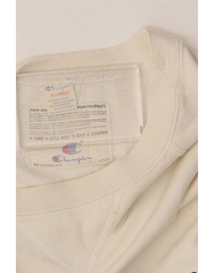 Campeão masculino gráfico moletom jumper XL algodão branco