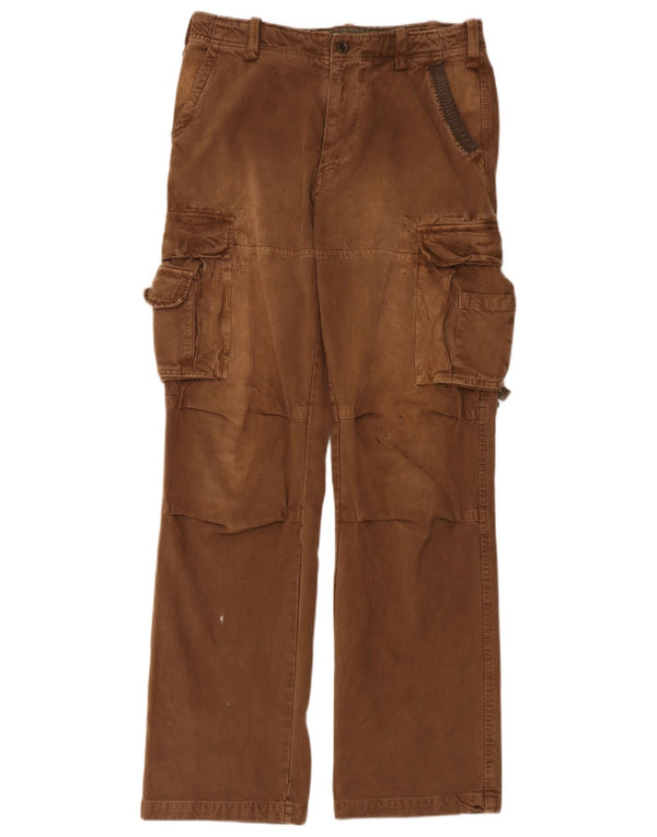 Calça cargo reta masculina Oviesse IT 48 médio W34 L34 listrado marrom