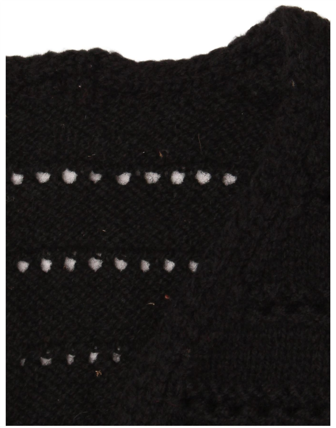 Suéter cardigã feminino vintage sem mangas Reino Unido 12 médio preto