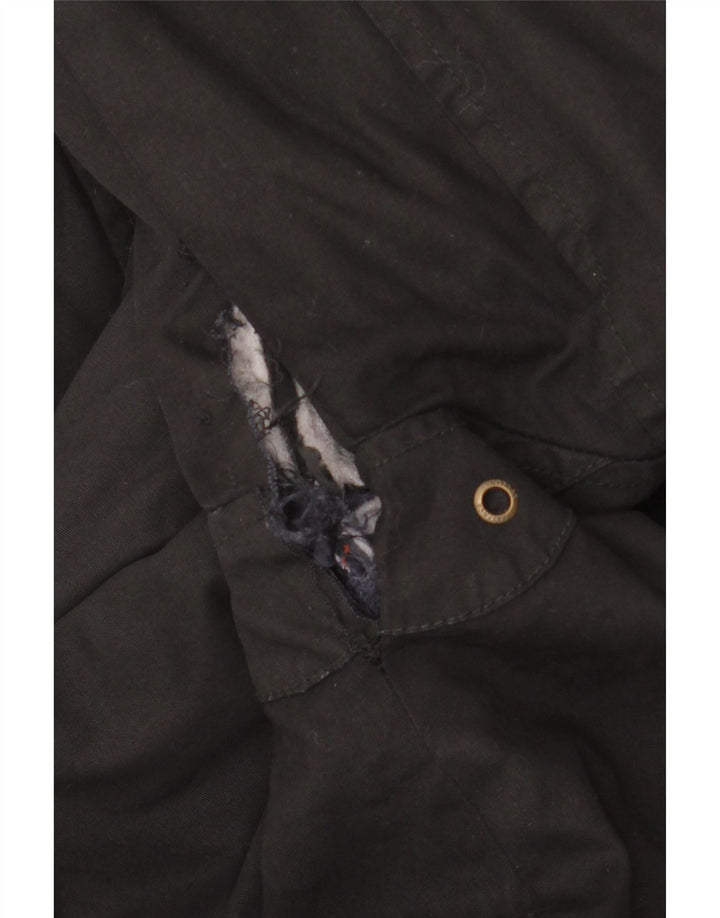 Jaqueta masculina de algodão encerado Fat Face UK 40 grande preta