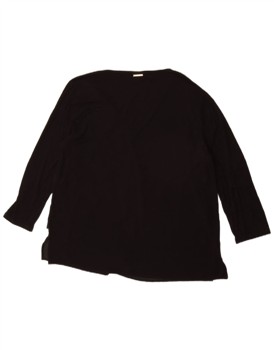 MICHAEL KORS Top feminino manga 3/4 UK 18 XL preto sintético