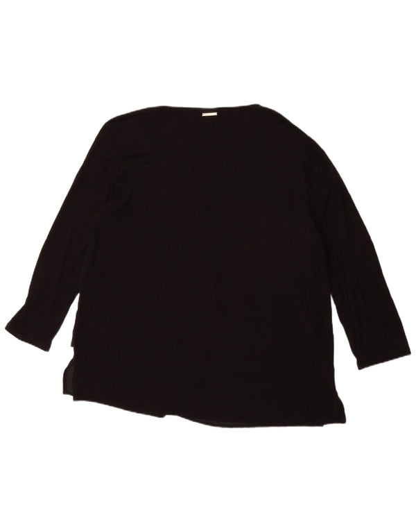 MICHAEL KORS Top feminino manga 3/4 UK 18 XL preto sintético