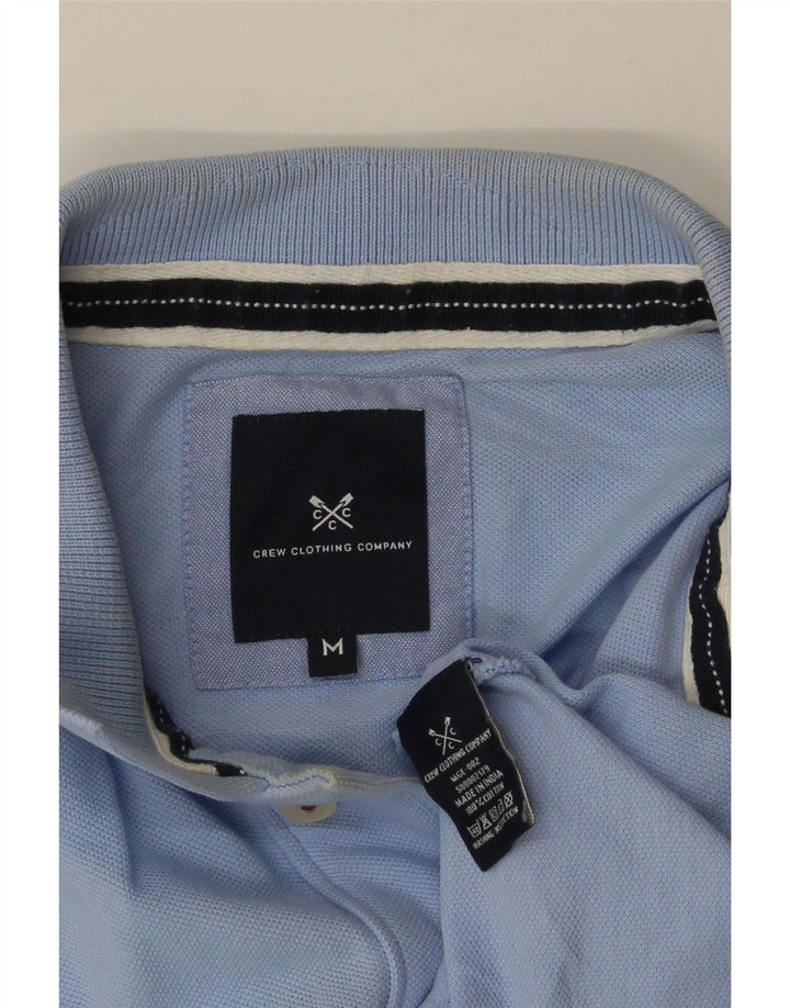 CREW CLOTHING Camisa polo masculina de algodão azul médio