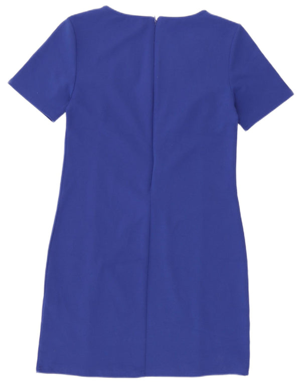 Vestido bainha feminino Lipsy UK 10 pequeno azul poliéster