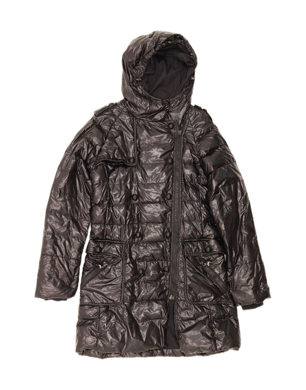 Casaco acolchoado com capuz militar feminino Daniele Alessandrini IT 46 grande preto