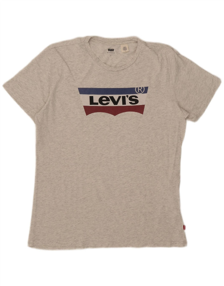 Camiseta gráfica masculina Levi's Top grande de algodão cinza