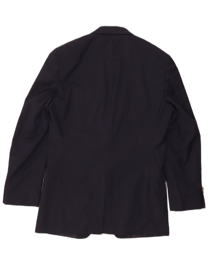 Jaqueta blazer masculina Chaps Longline 2 botões Reino Unido 38 lã azul marinho médio