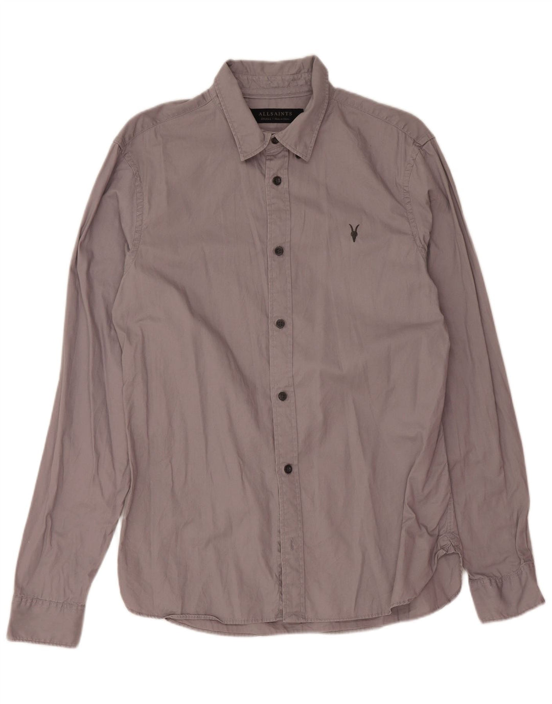 Camisa masculina All Saints pequena cinza algodão