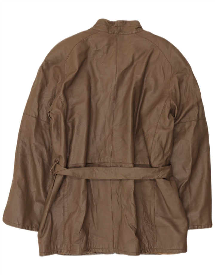 Jaqueta de couro masculina vintage IT 56 3XL marrom