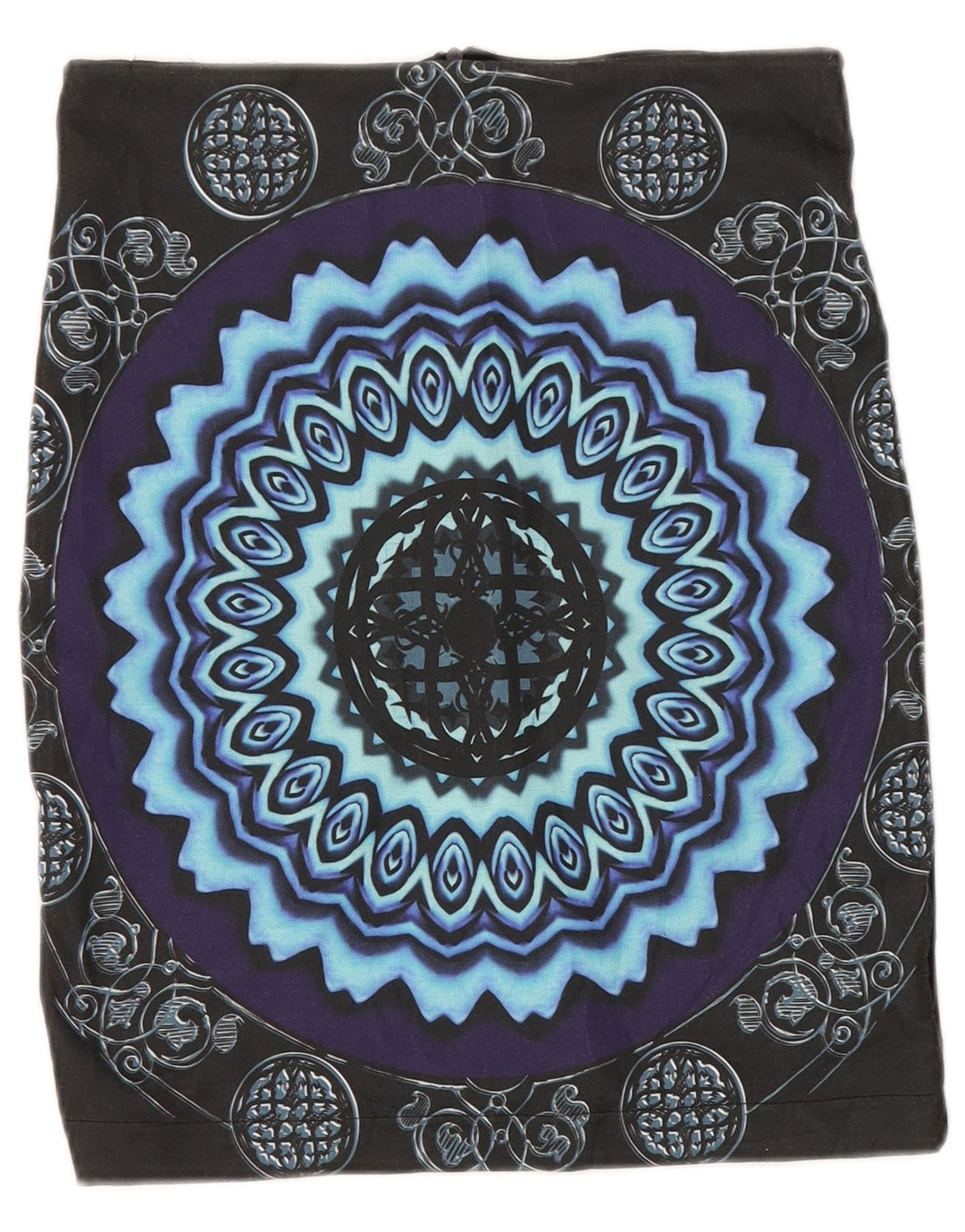 Saia lápis feminina Desigual média W30 azul marinho paisley