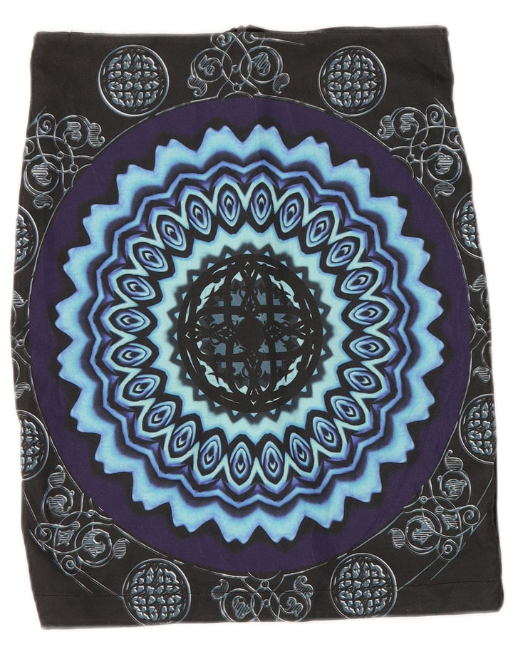 Saia lápis feminina Desigual média W30 azul marinho paisley