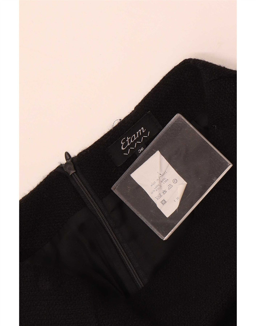 Mini saia feminina Etam IT 36 XS W24 lã preta