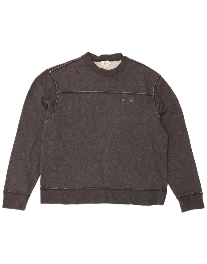 Calvin Klein Masculino Regular Fit Suéter Grande Cinza