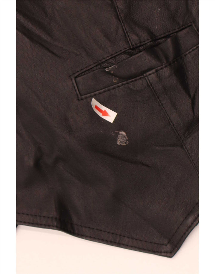 Colete de couro masculino John F Gee grande preto