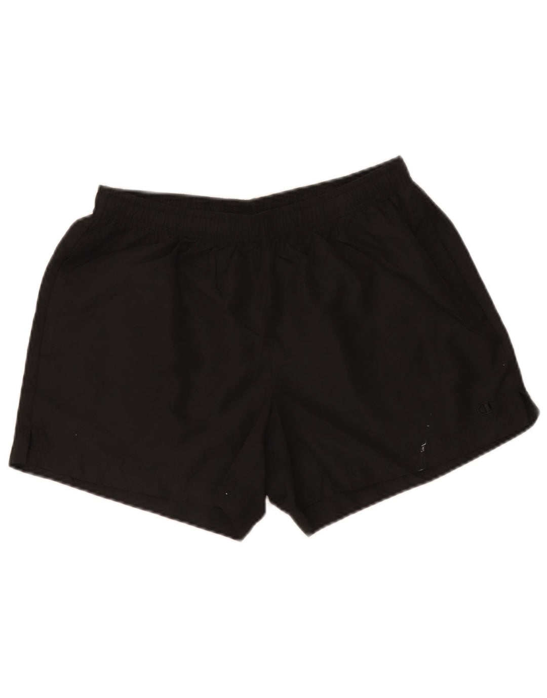 Shorts esportivos femininos Champion UK 14 grande poliéster preto