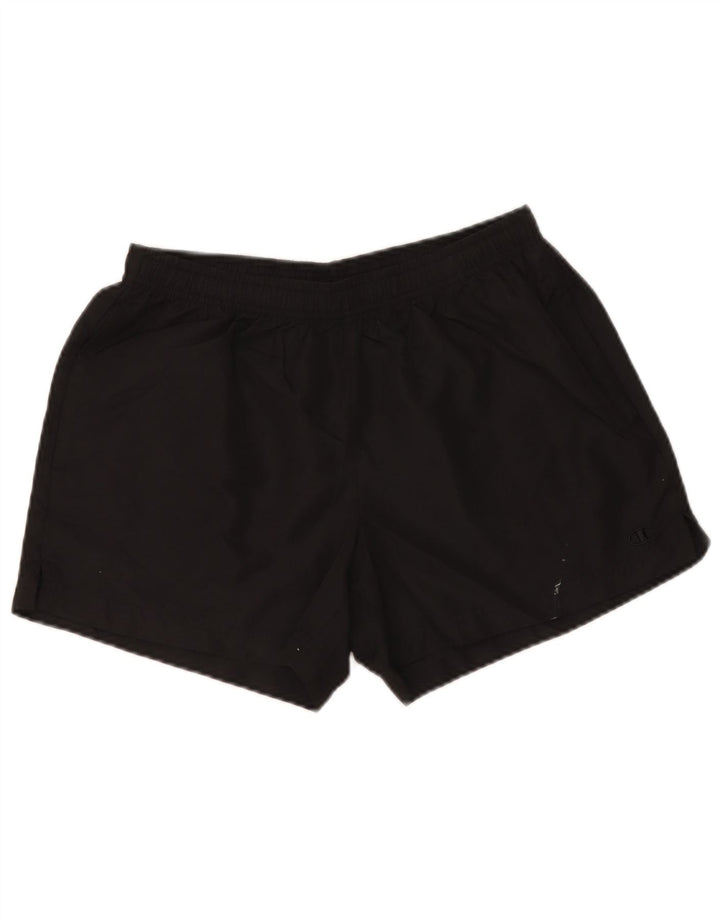 Shorts esportivos femininos Champion UK 14 grande poliéster preto
