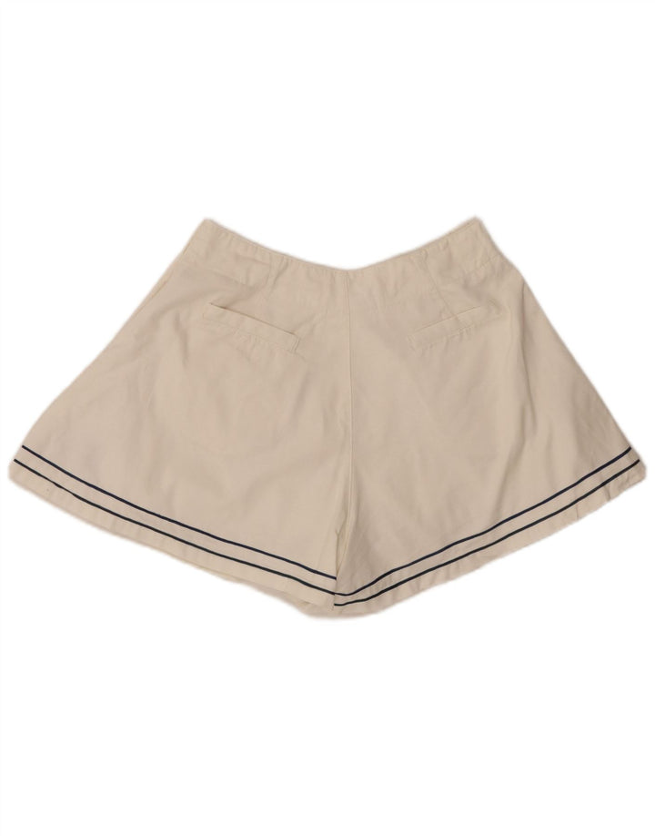 Shorts casuais femininos vintage médio W28 algodão branco