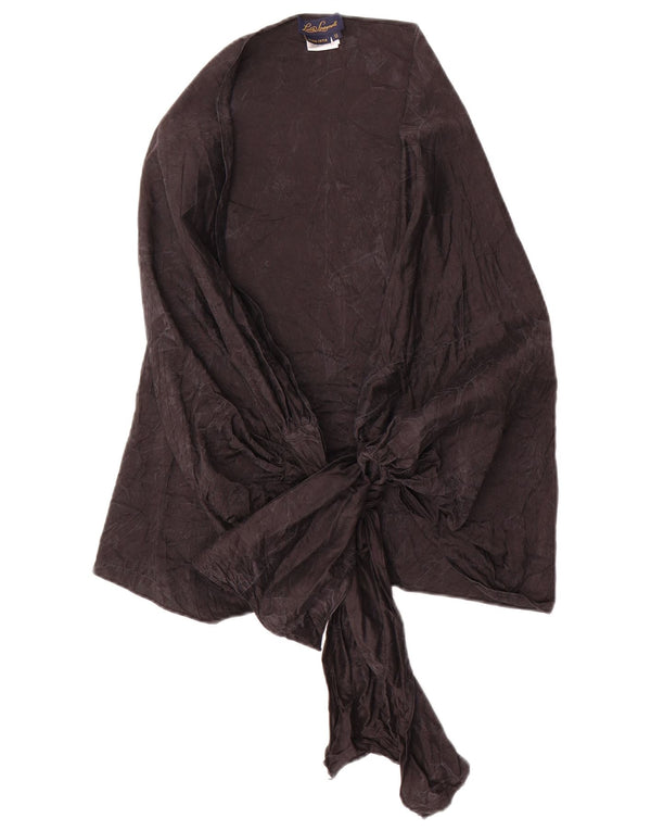 Luisa Spagnoli Cardigã feminino com poncho envoltório, tamanho único, seda preta