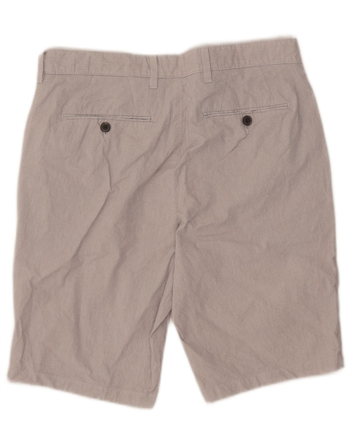 Shorts chino masculino Marks & Spencer W32 algodão listrado cinza médio