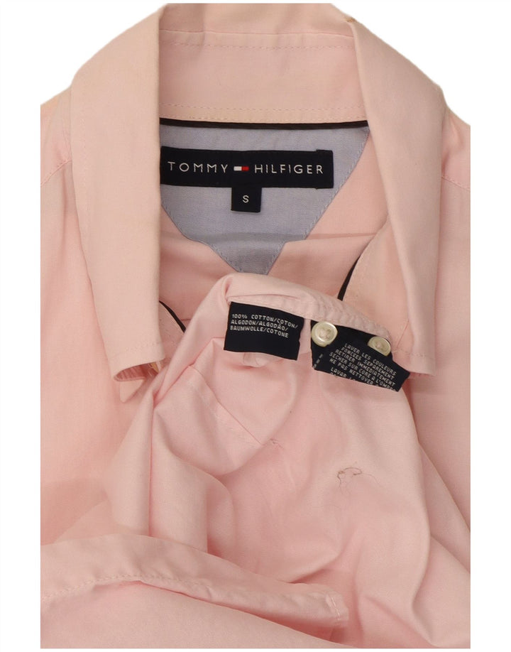 Camisa masculina Tommy Hilfiger pequena rosa algodão