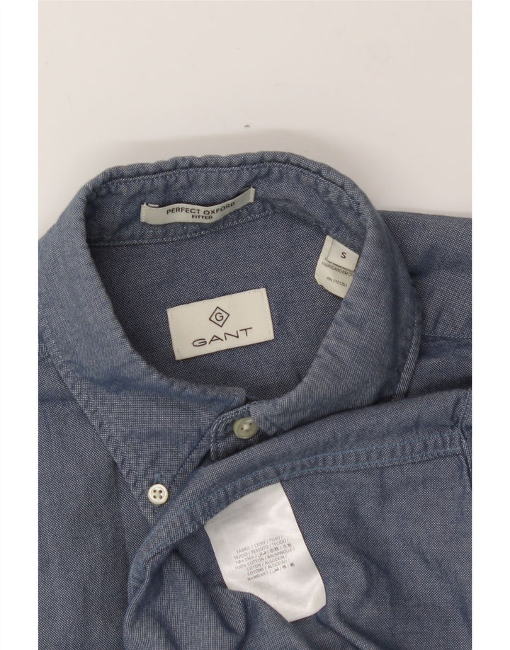 GANT Mens Oxford Fitted Shirt Small Blue Cotton Vintage Gant and Second-Hand Gant from Messina Hembry 