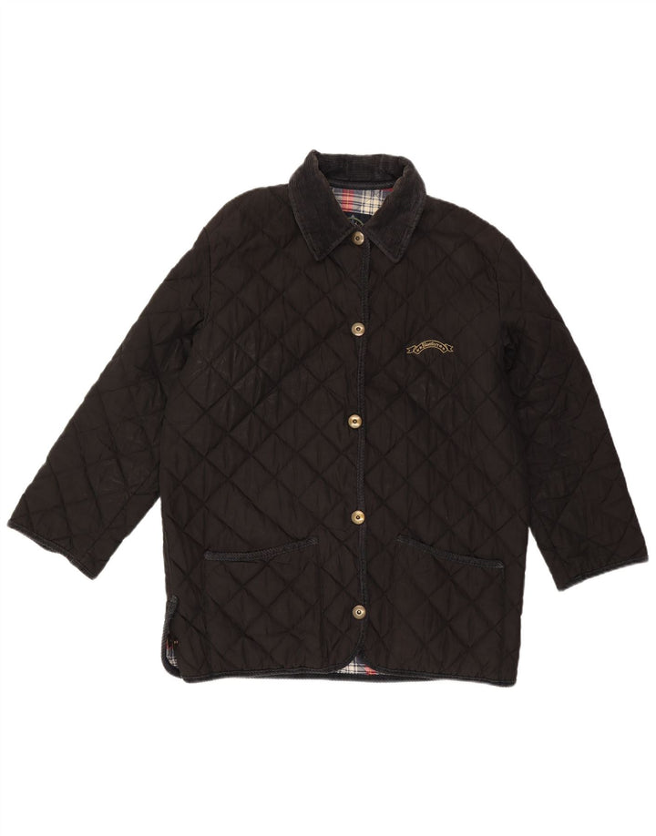 Jaqueta acolchoada feminina vintage IT 48 XL algodão preto