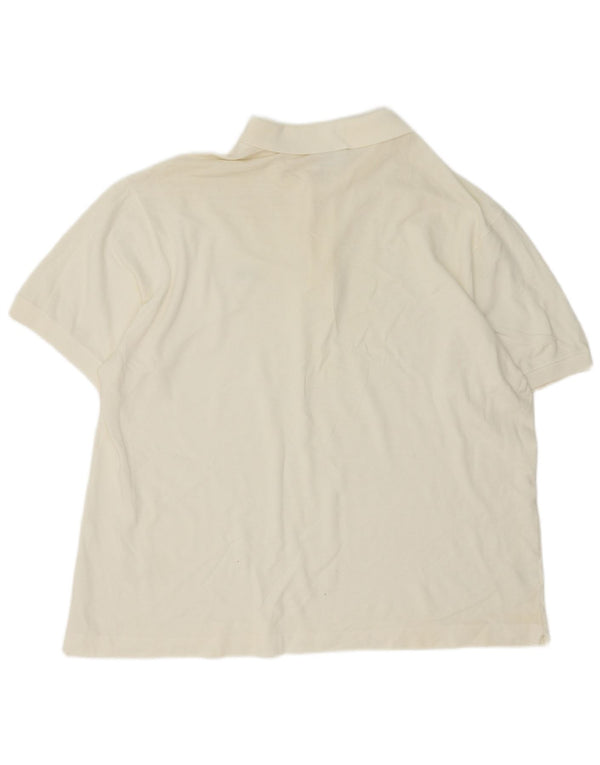 Camisa polo masculina Lacoste tamanho 6 XL algodão branco