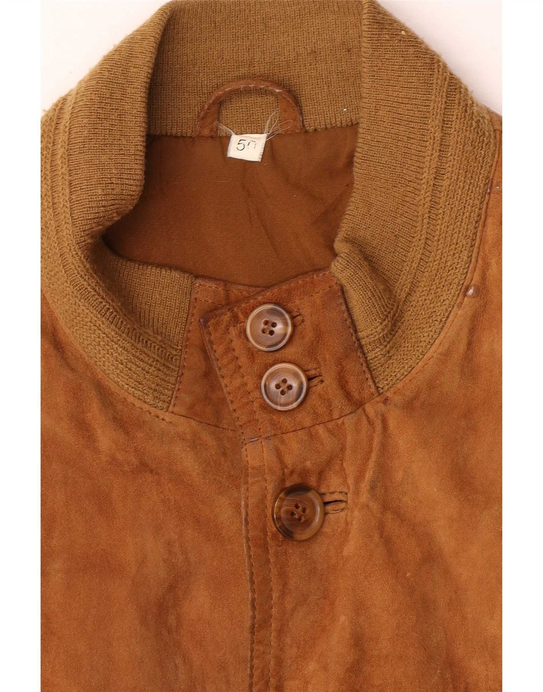 Jaqueta bomber masculina vintage de camurça IT 50 grande marrom