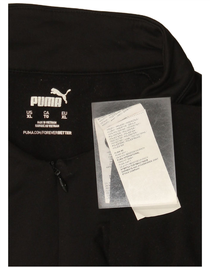 Pulôver feminino PUMA com zíper e gola alta, gola redonda, preto, listrado