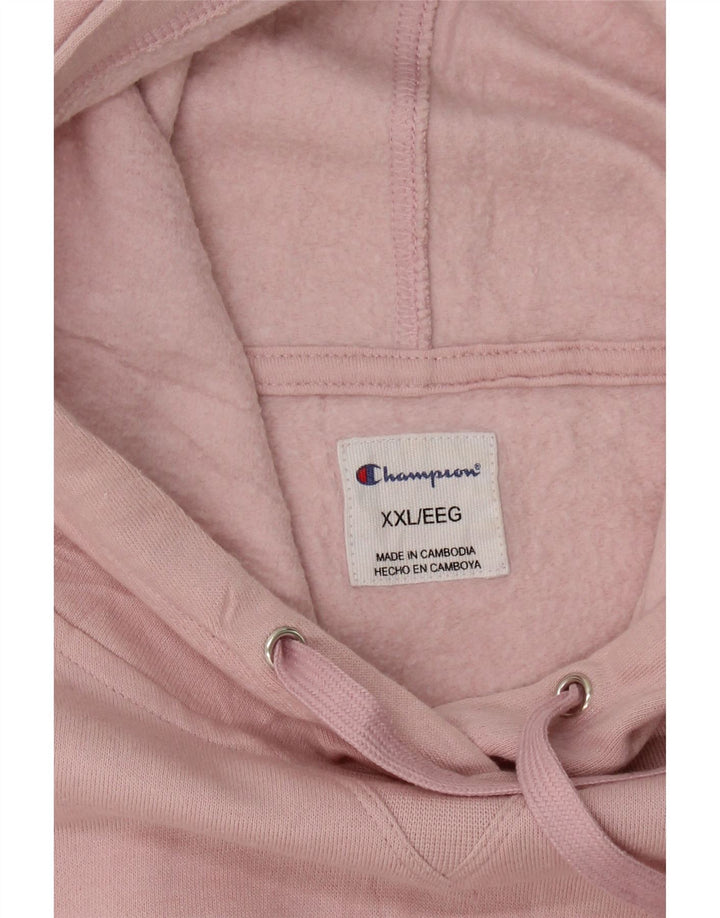 CHAMPION Womens Graphic Hoodie Jumper UK 20 2XL Pink Vintage Champion and Second-Hand Champion from Messina Hembry 