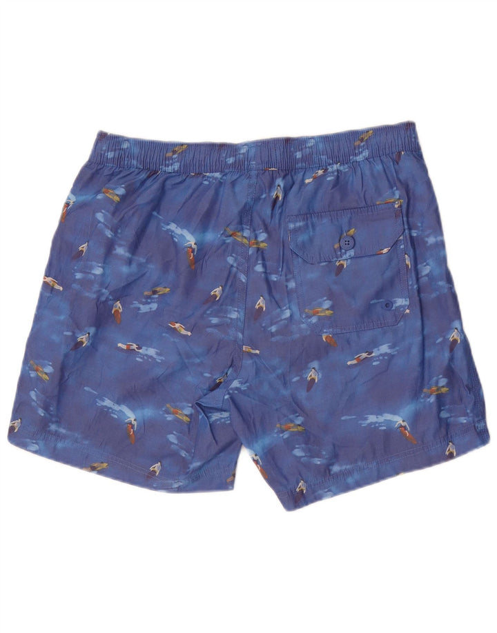 Shorts de natação masculino Fat Face gráfico azul médio poliéster