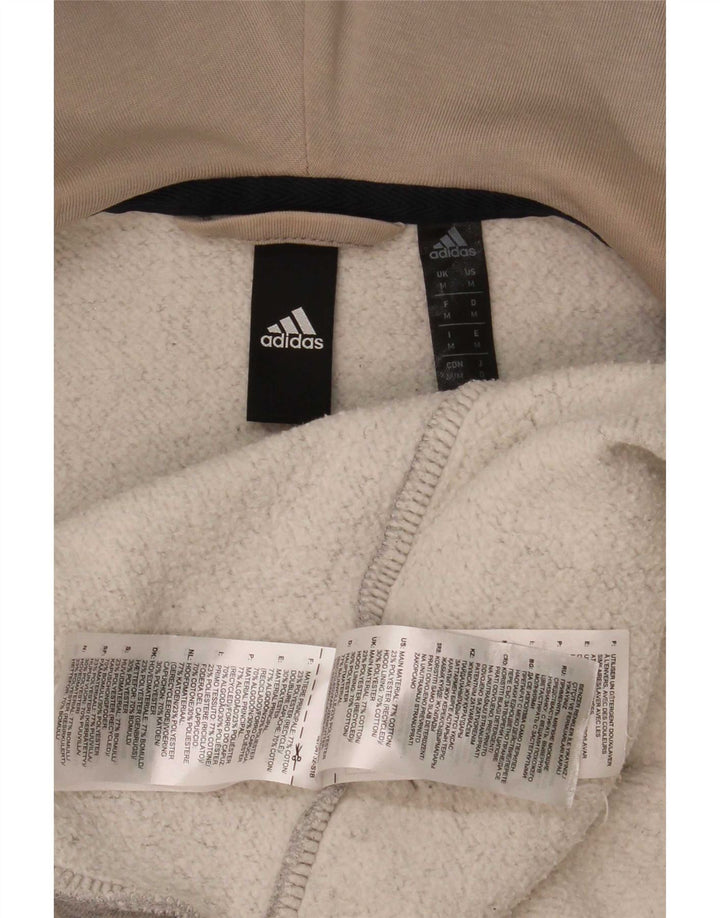 Suéter Adidas masculino 3D Arc Zip com capuz cinza médio algodão