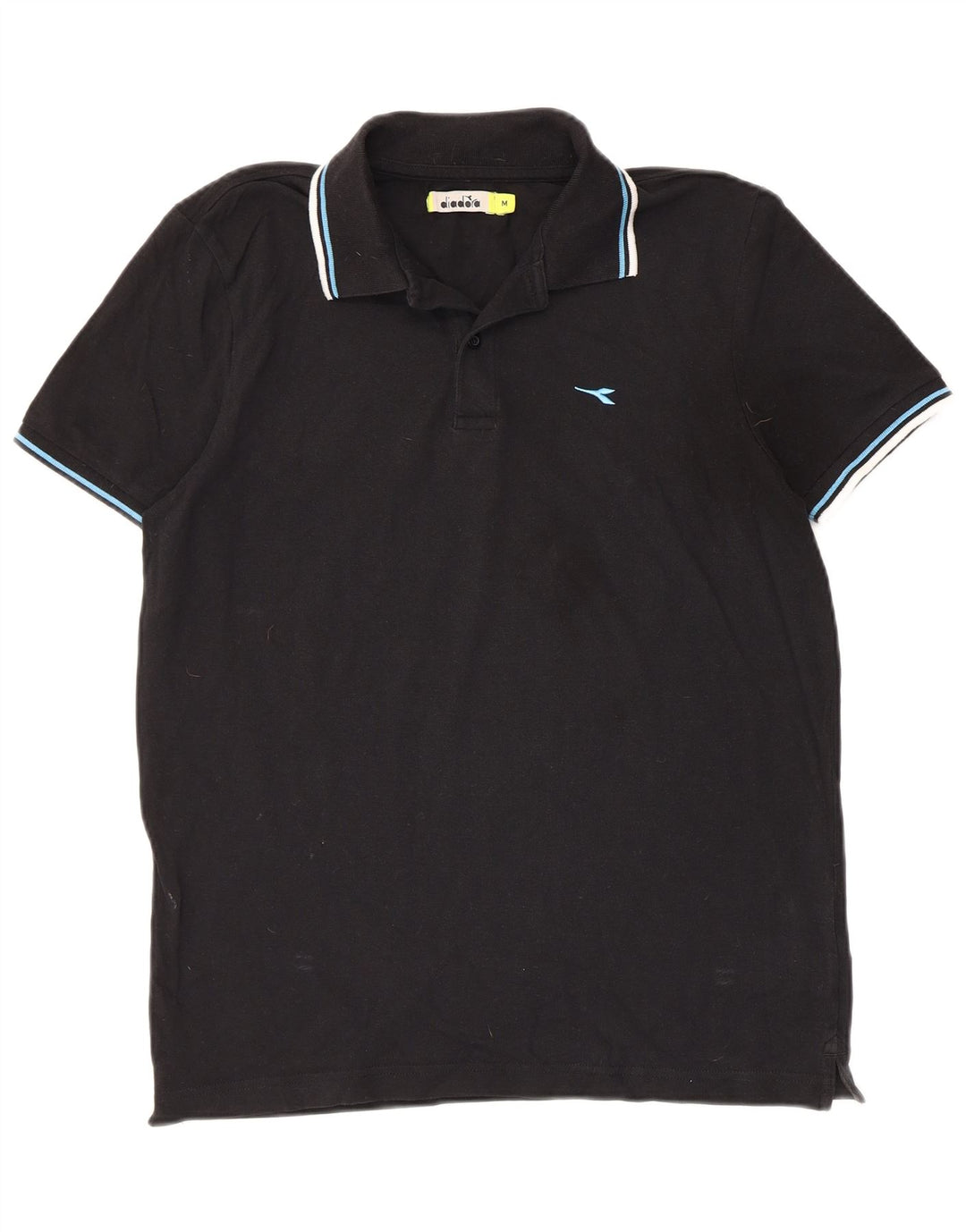 Camisa polo masculina DIADORA de algodão preto médio