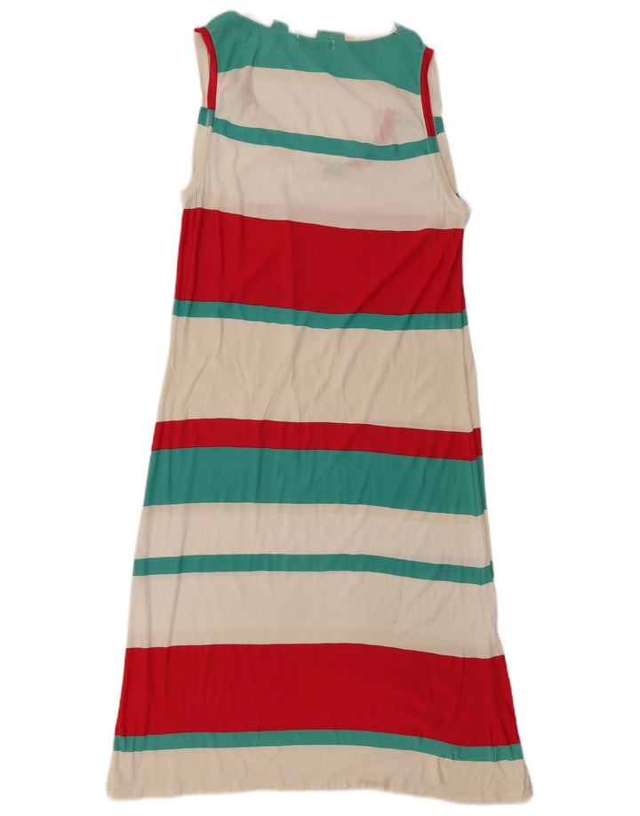 Vestido básico feminino sem mangas Byblos Reino Unido 10 pequeno listrado multicolorido