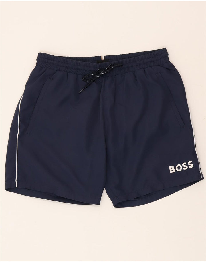 Hugo Boss Shorts de natação masculino pequeno azul marinho