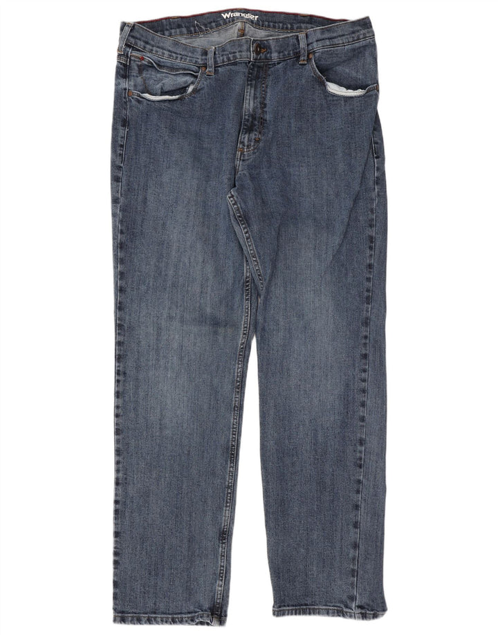 Wrangler Masculino Regular Straight Jeans W38 L32 Azul Algodão
