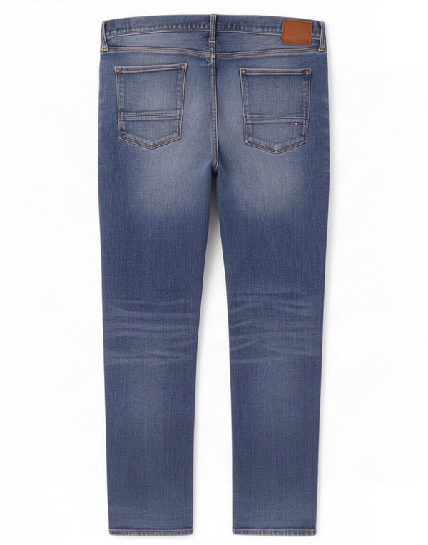 Tommy Hilfiger Masculino Denton Straight Jeans W38 L30 Azul Algodão