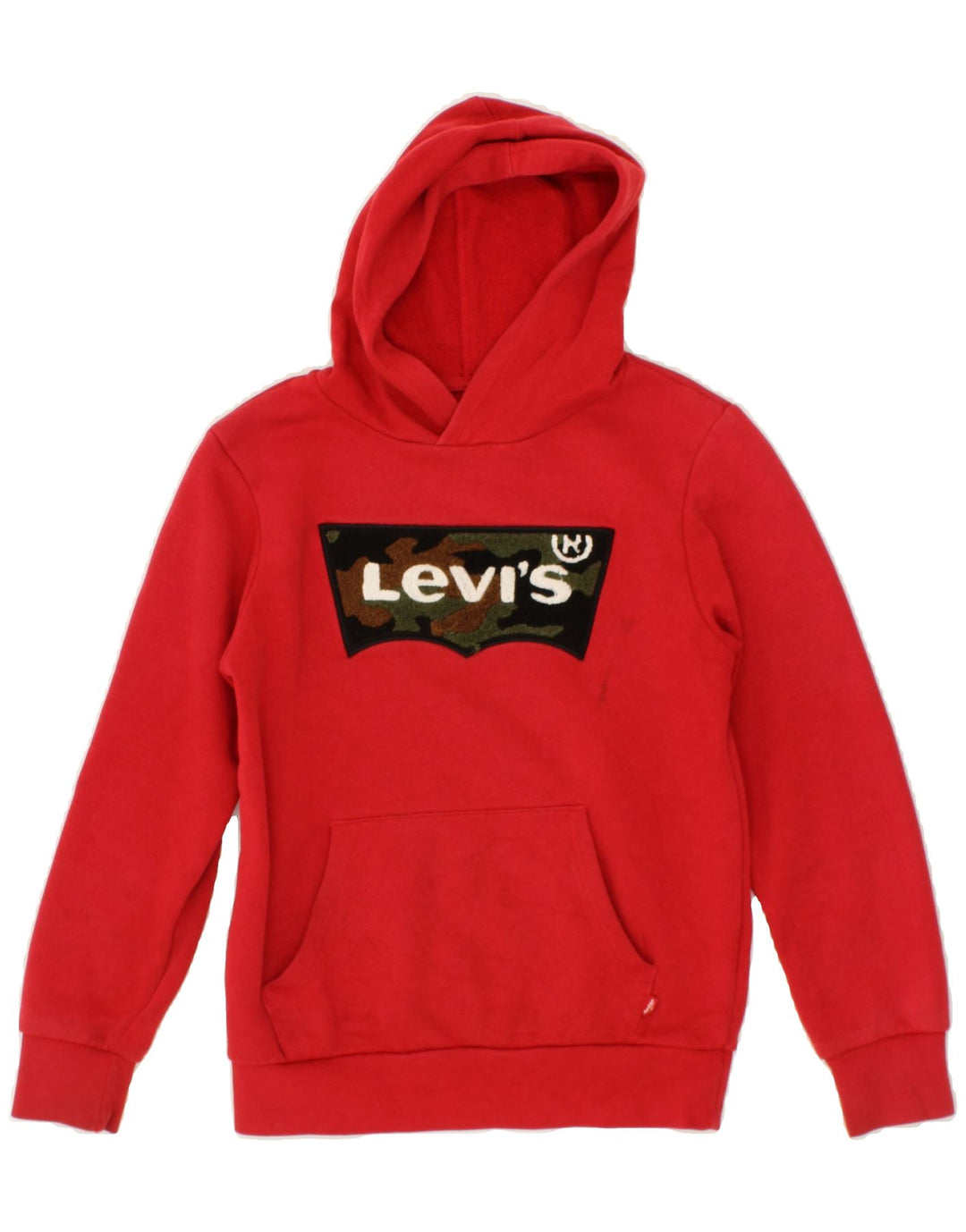 LEVI'S Girls Graphic Hoodie Jumper 11-12 Years Red Cotton Vintage Levi's and Second-Hand Levi's from Messina Hembry 